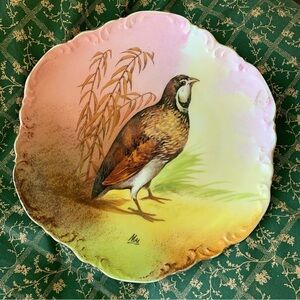 Hand Painted Coronet Limoges Game Bird Plate 9 3/4" Signed Max France